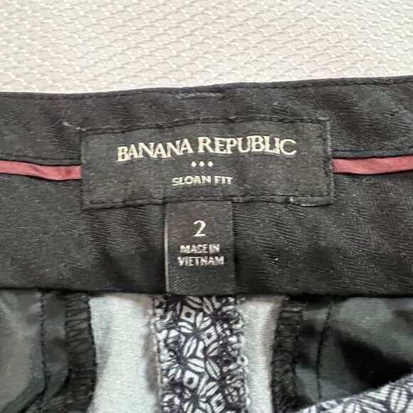 Banana Republic Factory Sloan Fit Blue White Pattern Career Pants - Picture 3 of 8